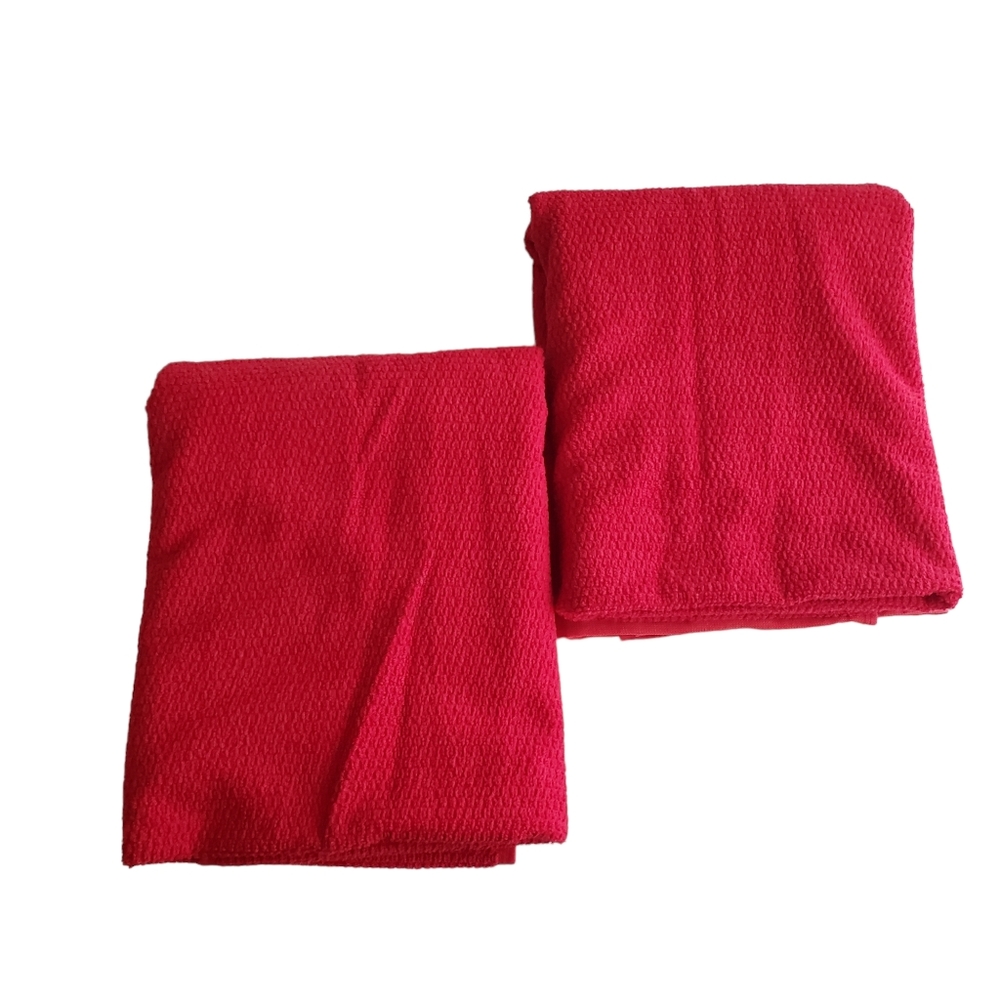 LACOSTE Bath Towels Set of 2 Red 30 x 52 NWT Towel - Picture 5 of 7